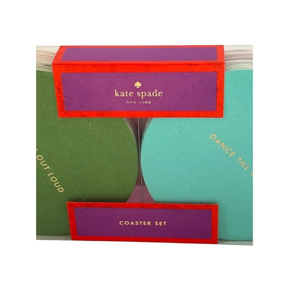 Kate Spade Coaster Set OS Multi Small Talk Soiree 24pc Paper Party Barware Decor